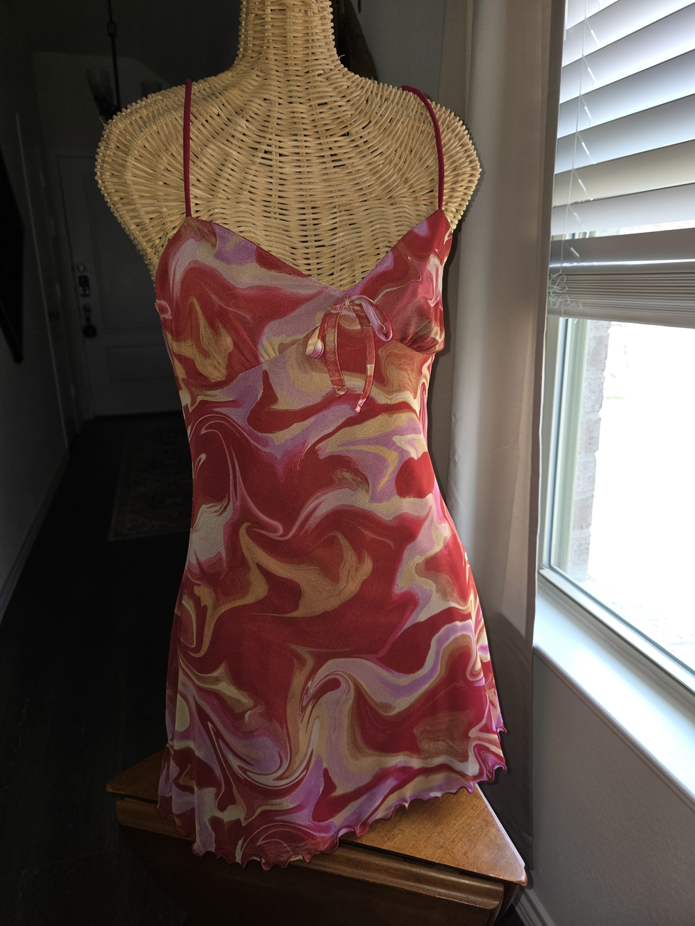 Urban Outfitters Pink Red Swirl Mini Dress